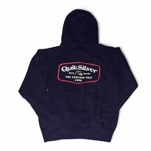 QuickSilver Into The Clouds Pullover Fleece Hoodie Sweatshirt Navy